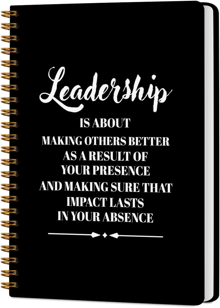 CQM Leadership Spiral Notebook, 160 Pages A5 Lined Wide Ruled Spiral Notebook for Note Taking Meeting, Notebooks & Writing Pads, Leadership Gifts for Boss Manager, Notebooks for Work Office College - Image 1